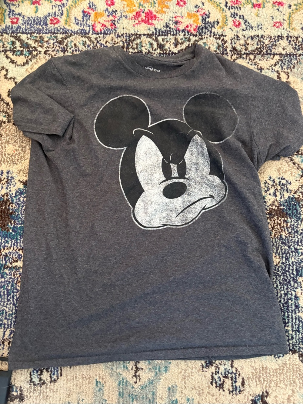 Disney Boys' Charcoal Gray Mickey Mouse Short Sleeve Tee